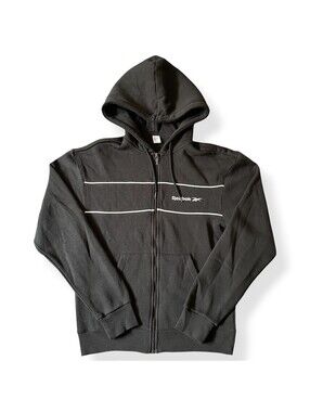 Reebok Athletic Sweatshirt Full-Zip Hoodie Black Mens Size Small
